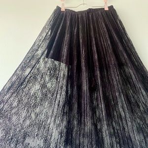 Black lace overlay maxi skirt